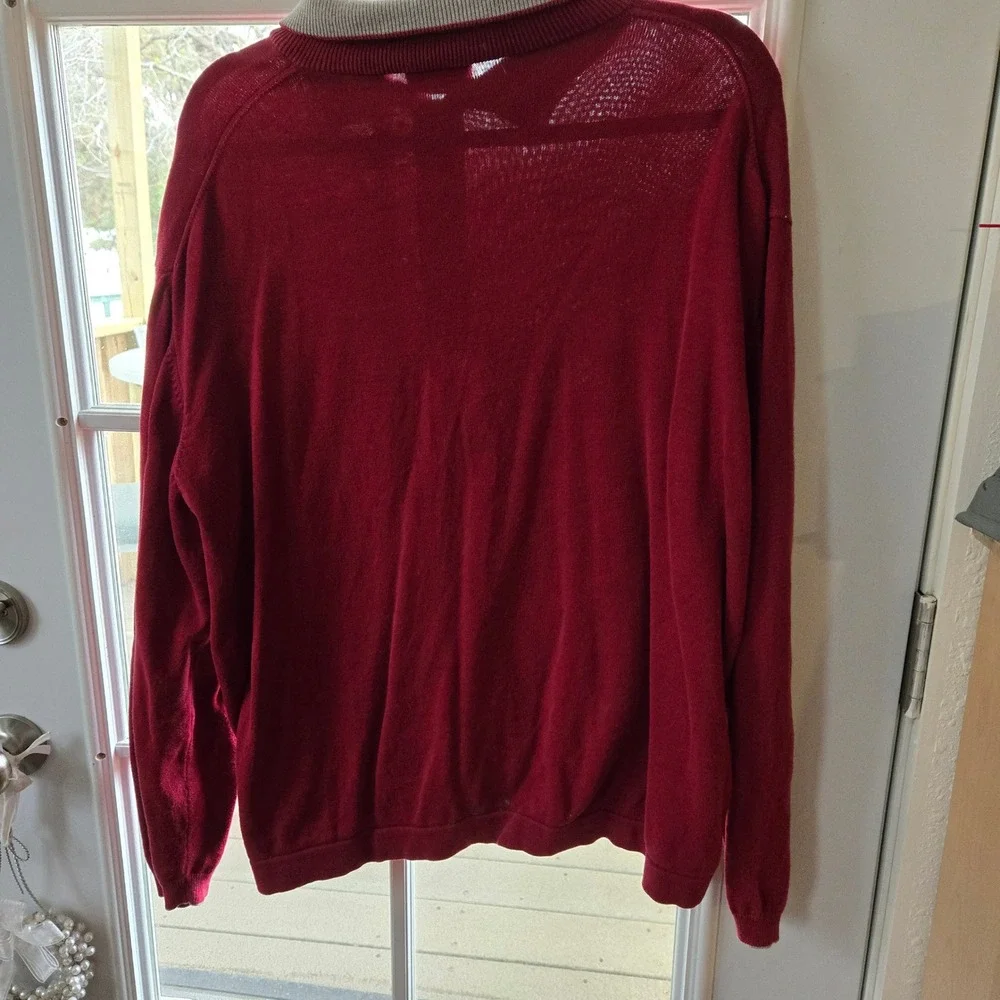 Vesi Sportswear Oklahoma Sooners Red Pima Cotton Quarter Zip Sweater Mens XL OU